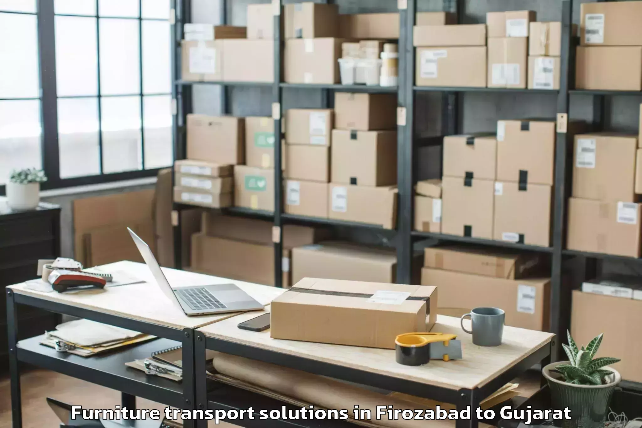 Hassle-Free Firozabad to Gandhinagar Furniture Transport Solutions